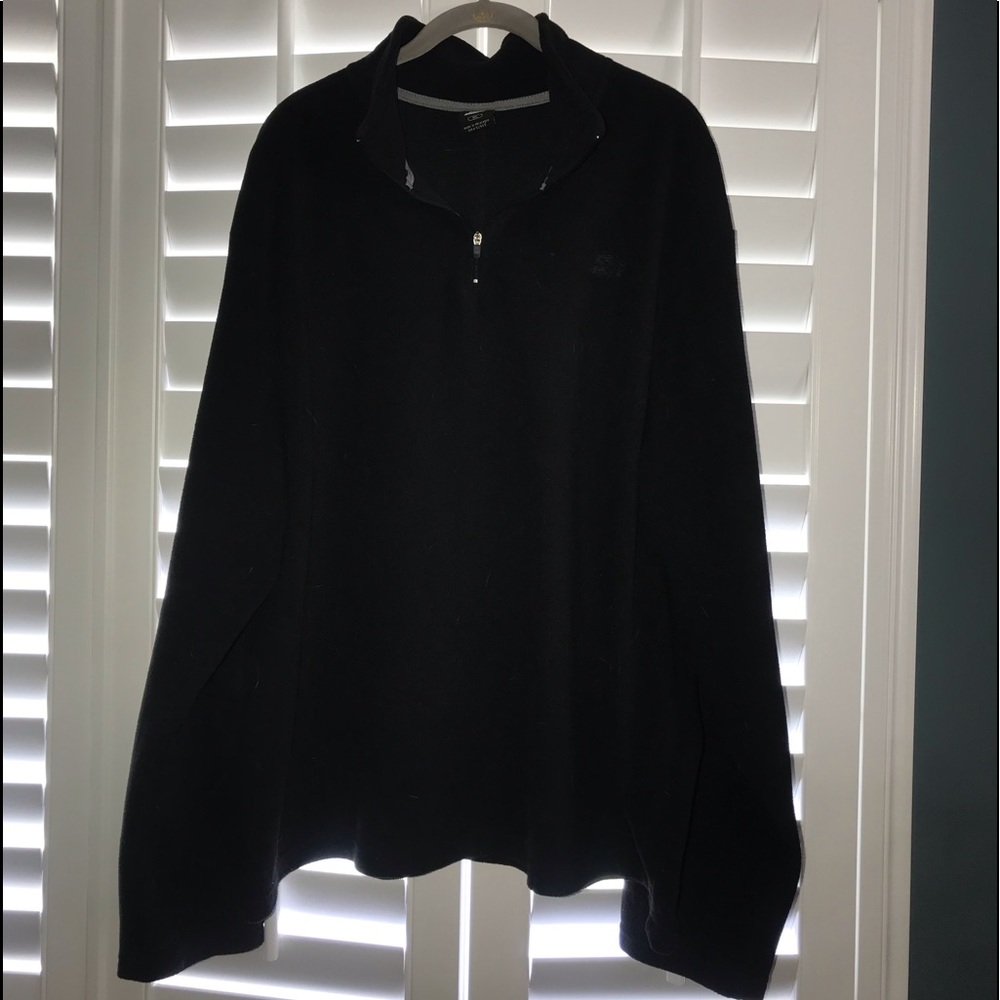 EUC Men’s Black Fleece Pullover Half-Zip Collar Size XL